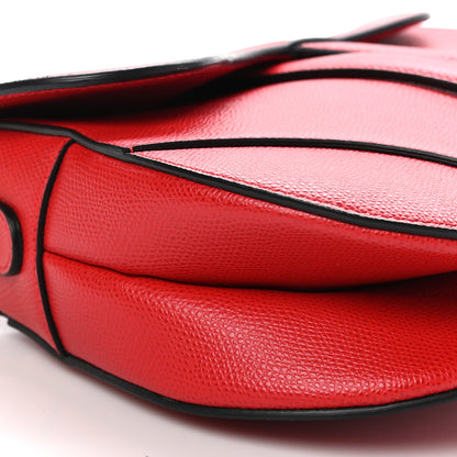 Christian Dior Grained Calfskin Saddle Bag Red 9 of 10