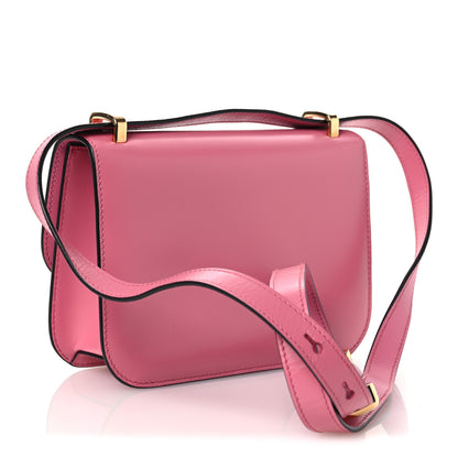 Prada Box Calfskin Triangle Embleme Flap Shoulder Bag Begonia 3 of 11