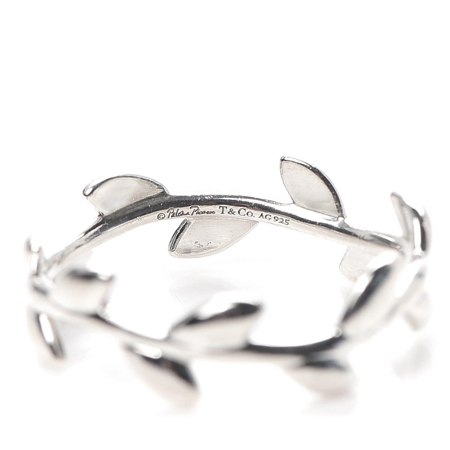 Tiffany Sterling Silver Paloma Picasso Narrow Olive Leaf Band Ring 57 8 4 of 5