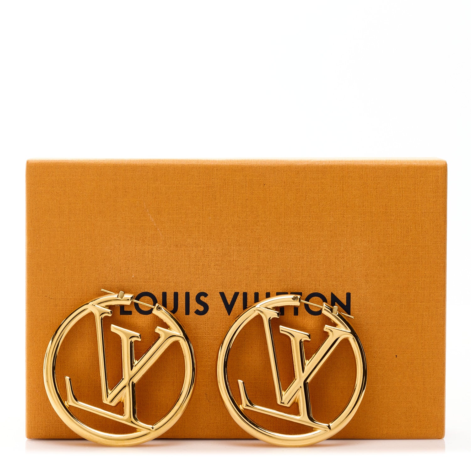 Louis Vuitton LOUIS VUITTON Metal Louise Hoop Earrings Gold 5 of 5