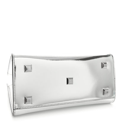 Salvatore Ferragamo Metallic Calfskin Small The Studio Box Bag Argento 4 of 13