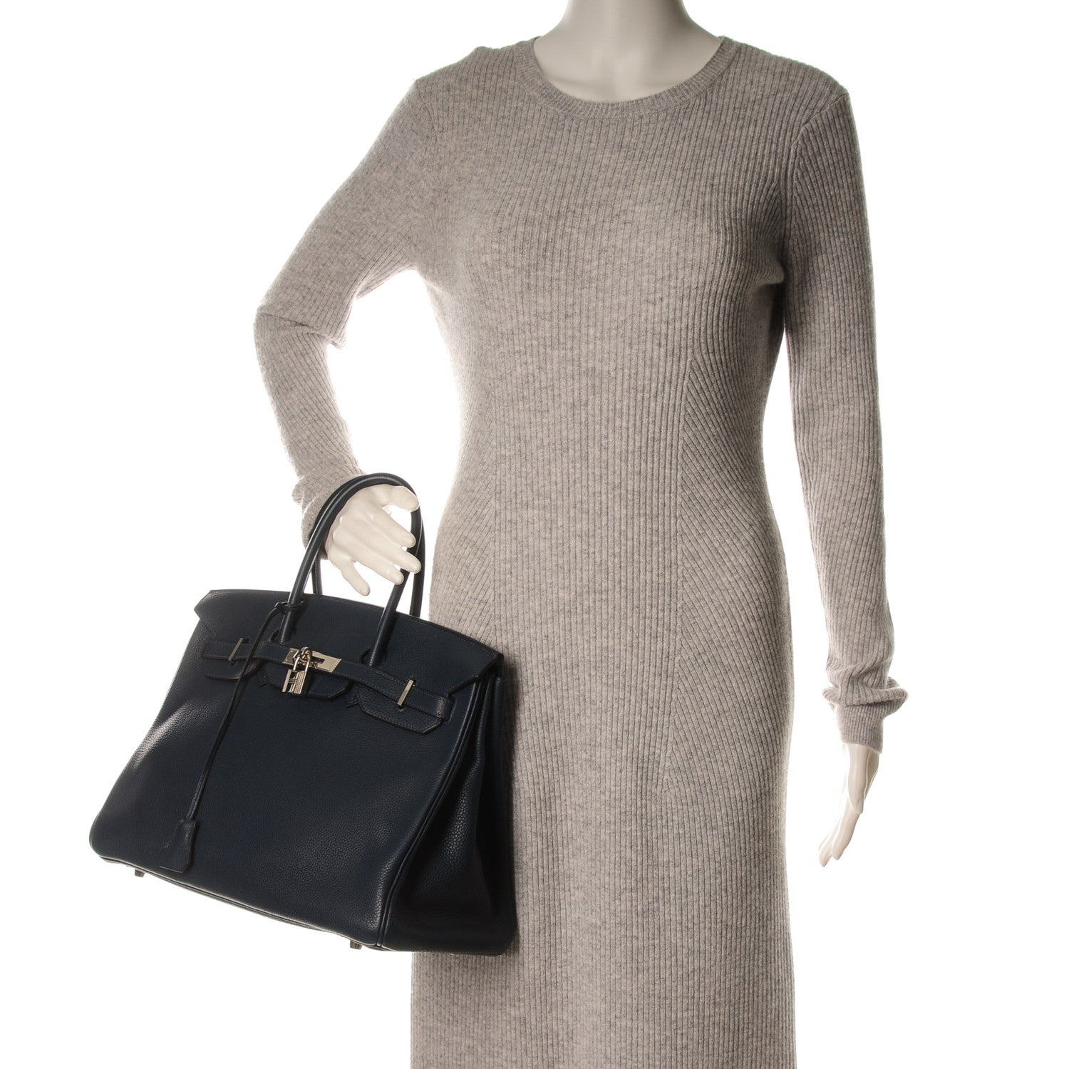 Hermes Taurillon Clemence Birkin 35 Bleu De Prusse 2 of 26