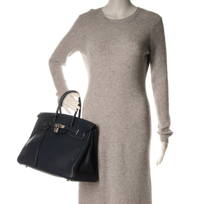 Hermes Taurillon Clemence Birkin 35 Bleu De Prusse 2 of 26