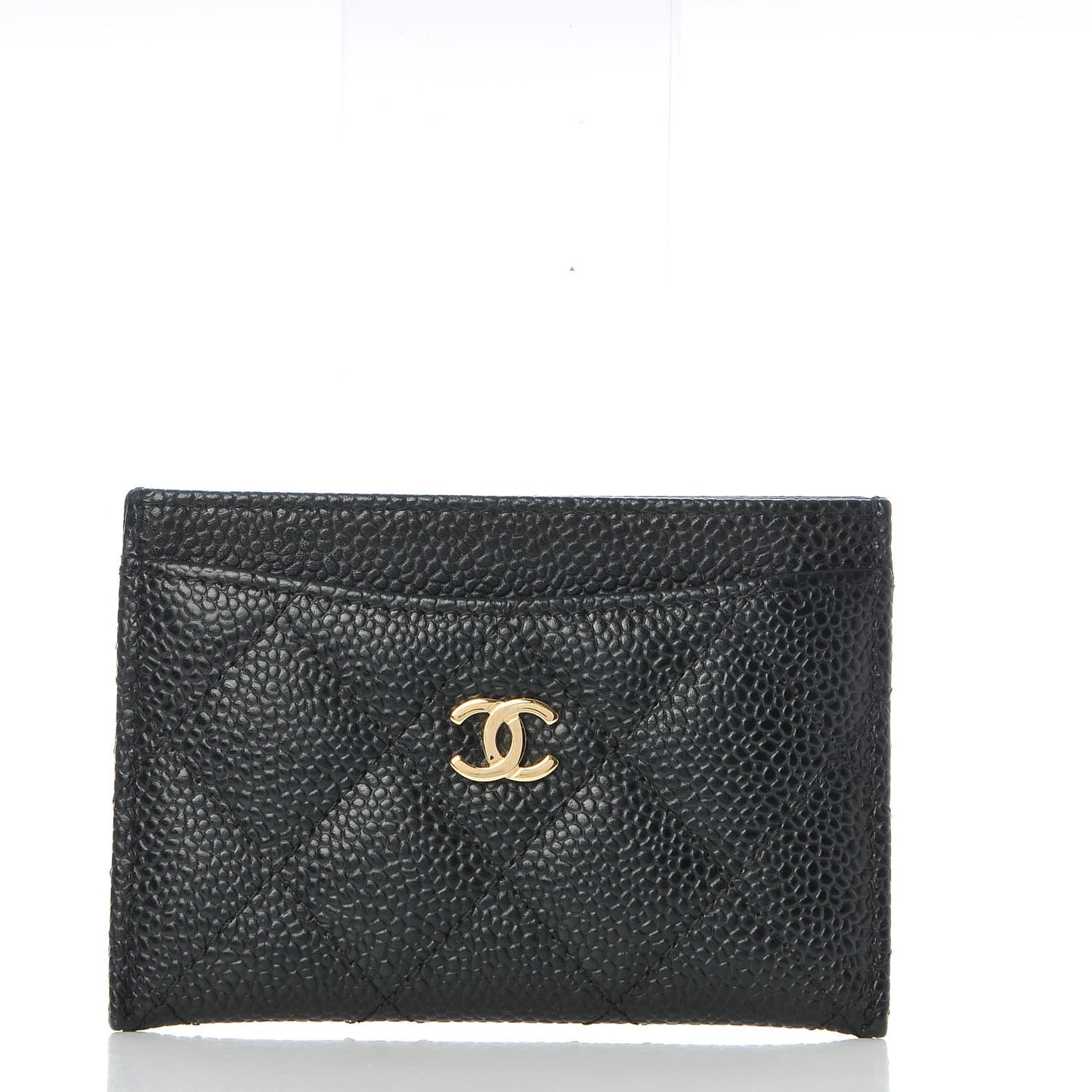 Caviar Quilted Card Holder Black