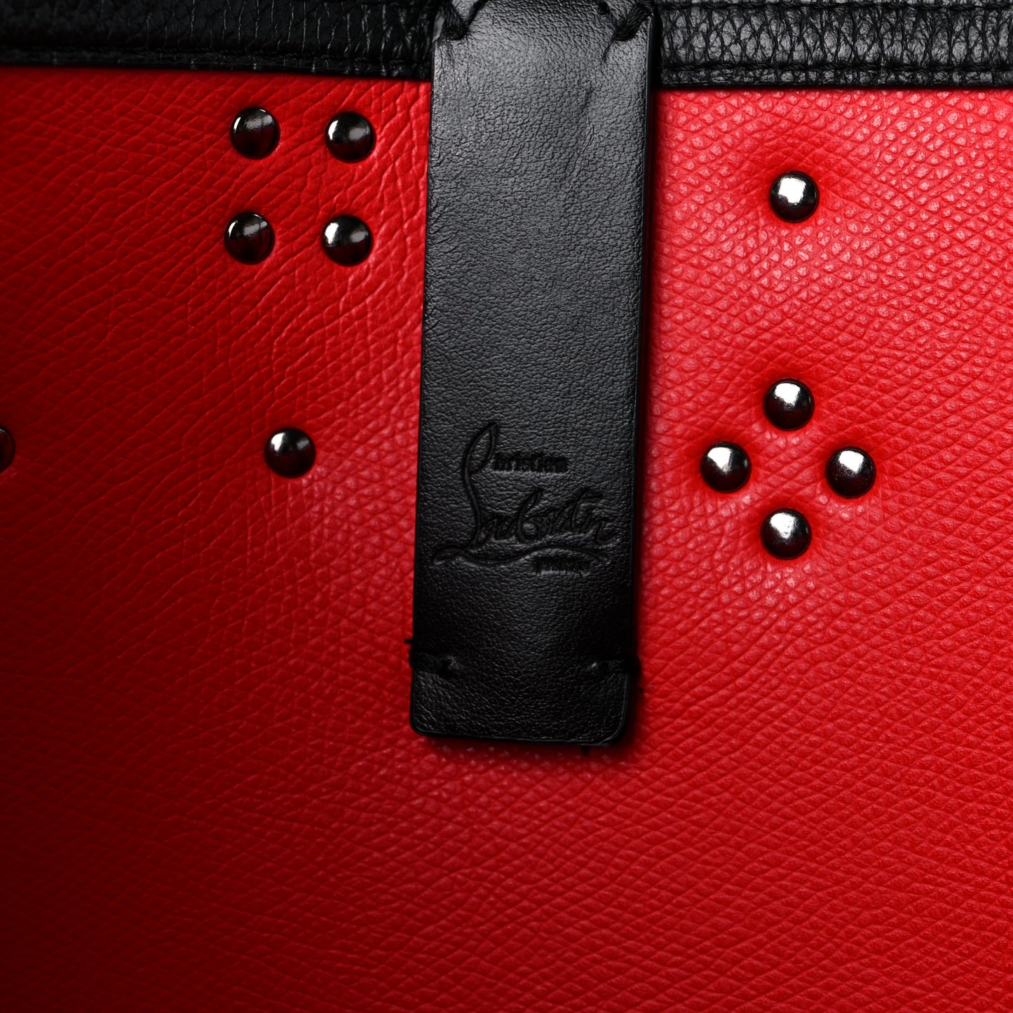 Calfskin Empire Spike Studded East West Cabata Tote Black