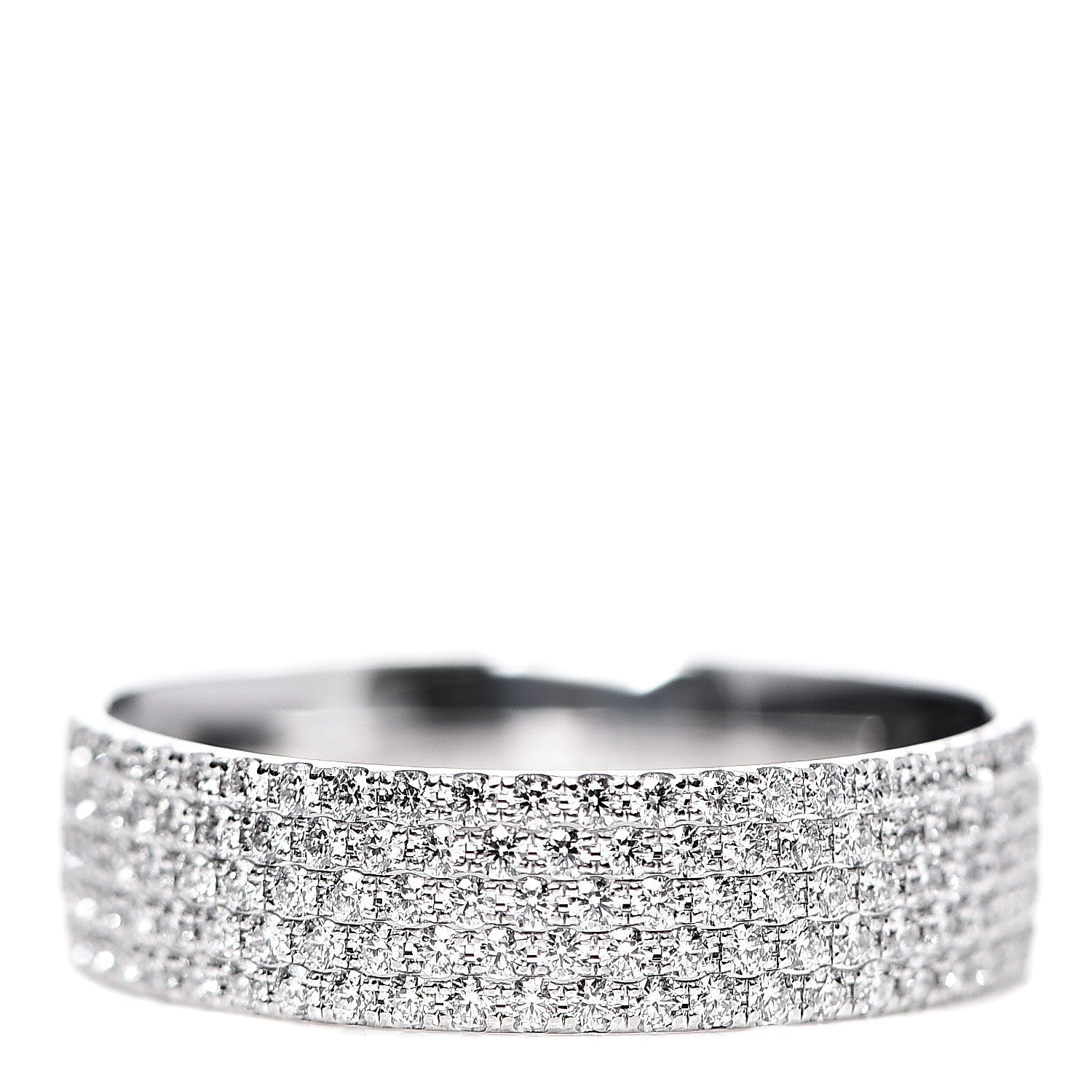 Tiffany 18K White Gold Diamond Metro Five-Row Ring 53 6.5 2 of 6