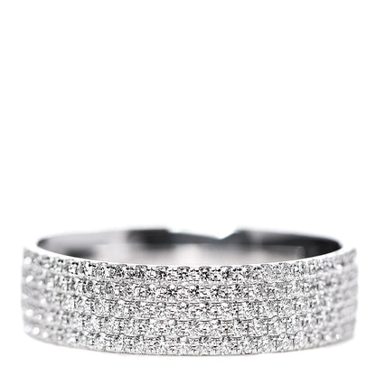Tiffany 18K White Gold Diamond Metro Five-Row Ring 53 6.5 2 of 6