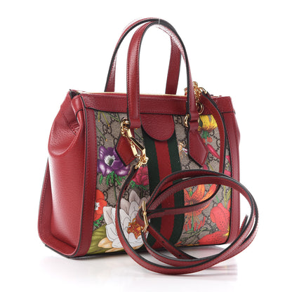 Gucci GG Supreme Monogram Flora Web Small Ophidia Tote Bag Red 3 of 10