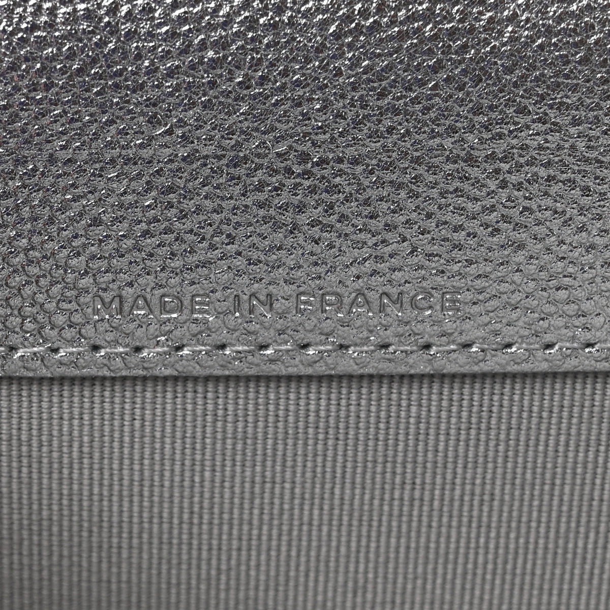 Metallic Caviar Quilted Flap Card Holder Wallet Silvery
