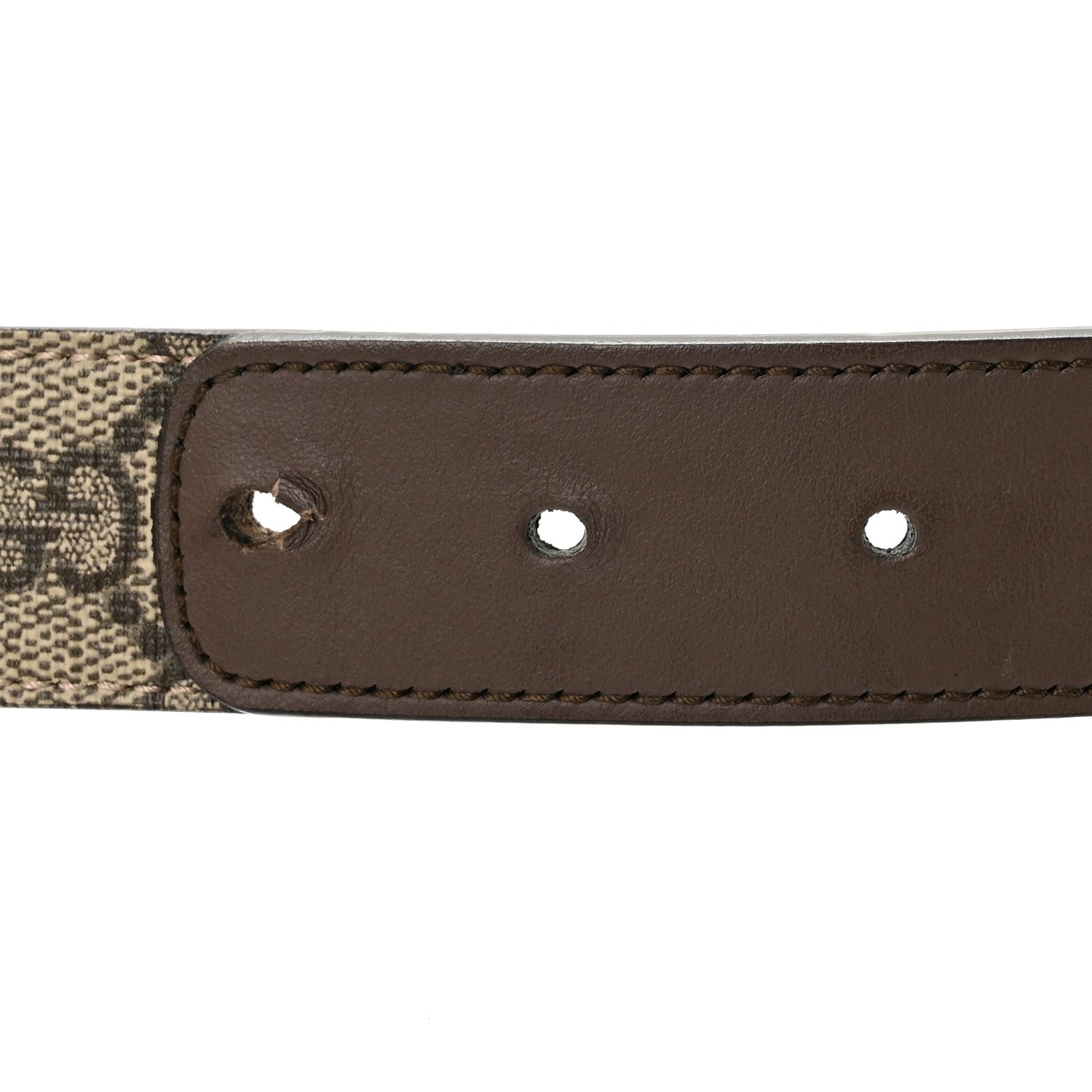 Gucci GG Supreme Monogram Matte Plutone Calfskin Double G 30mm Belt 80 32 Beige Ebony New Acero 3 of 7