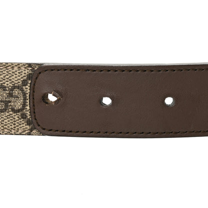 Gucci GG Supreme Monogram Matte Plutone Calfskin Double G 30mm Belt 80 32 Beige Ebony New Acero 3 of 7