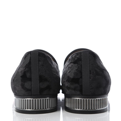 Christian Louboutin Velvet Jacquard Mens Captain Colonnaki Leopard Flat Loafers 41 Black 6 of 9