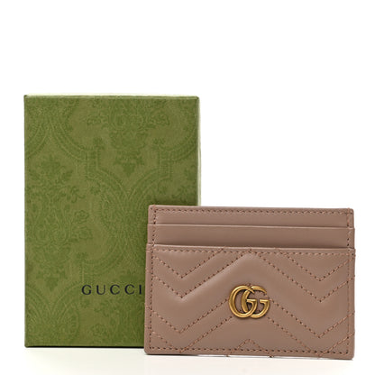 Gucci Calfskin Matelasse GG Marmont Card Holder Porcelain Rose 7 of 7
