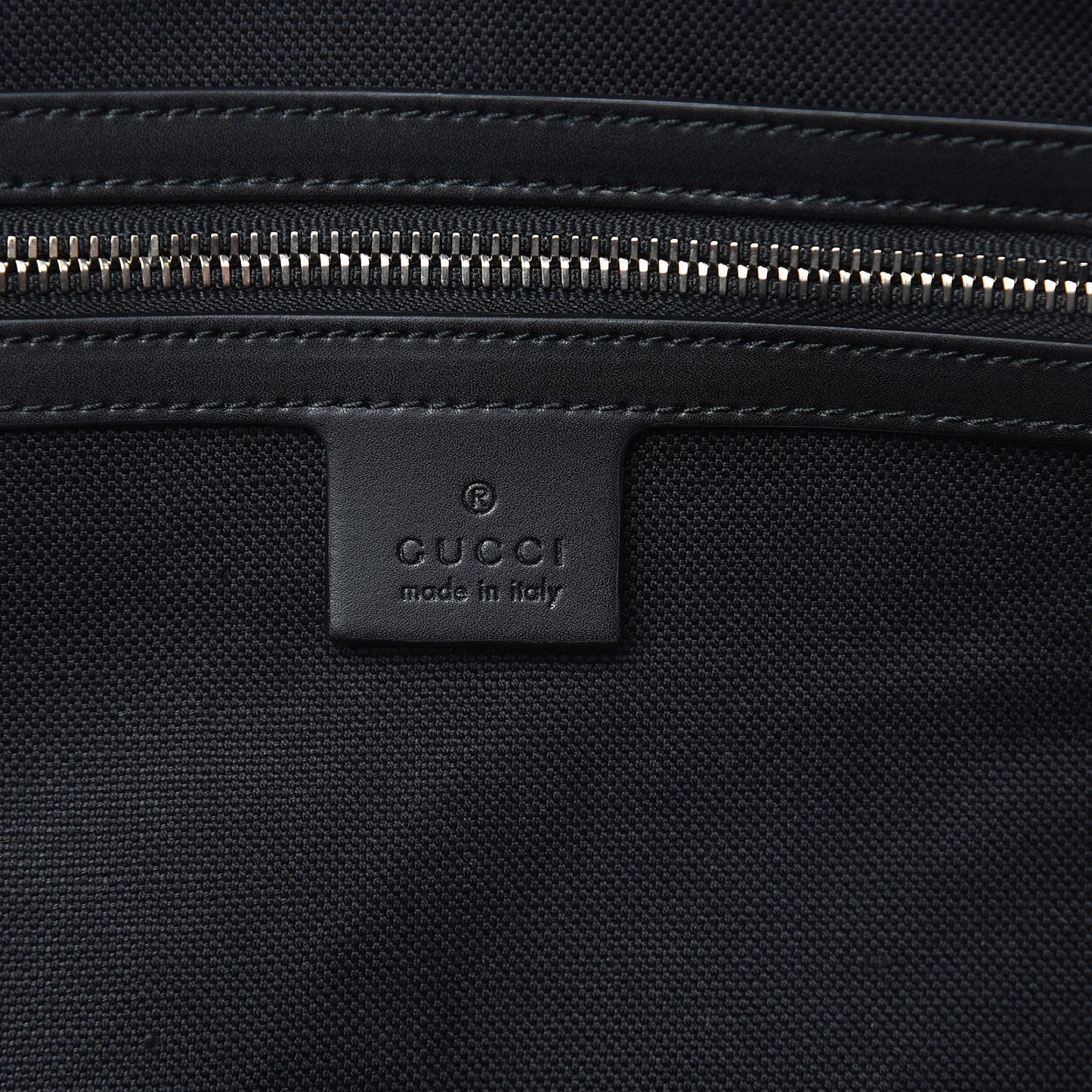 Soft GG Supreme Monogram Appia Calfskin Web Large Carry On Duffle Bag Black Grey