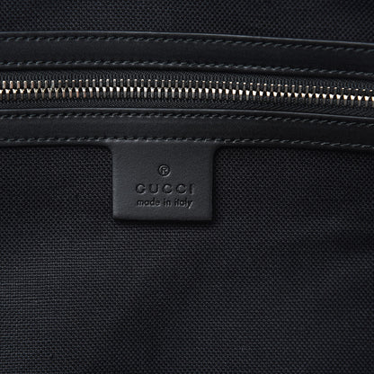 Gucci Soft GG Supreme Monogram Appia Calfskin Web Large Carry On Duffle Bag Black Grey 6 of 10