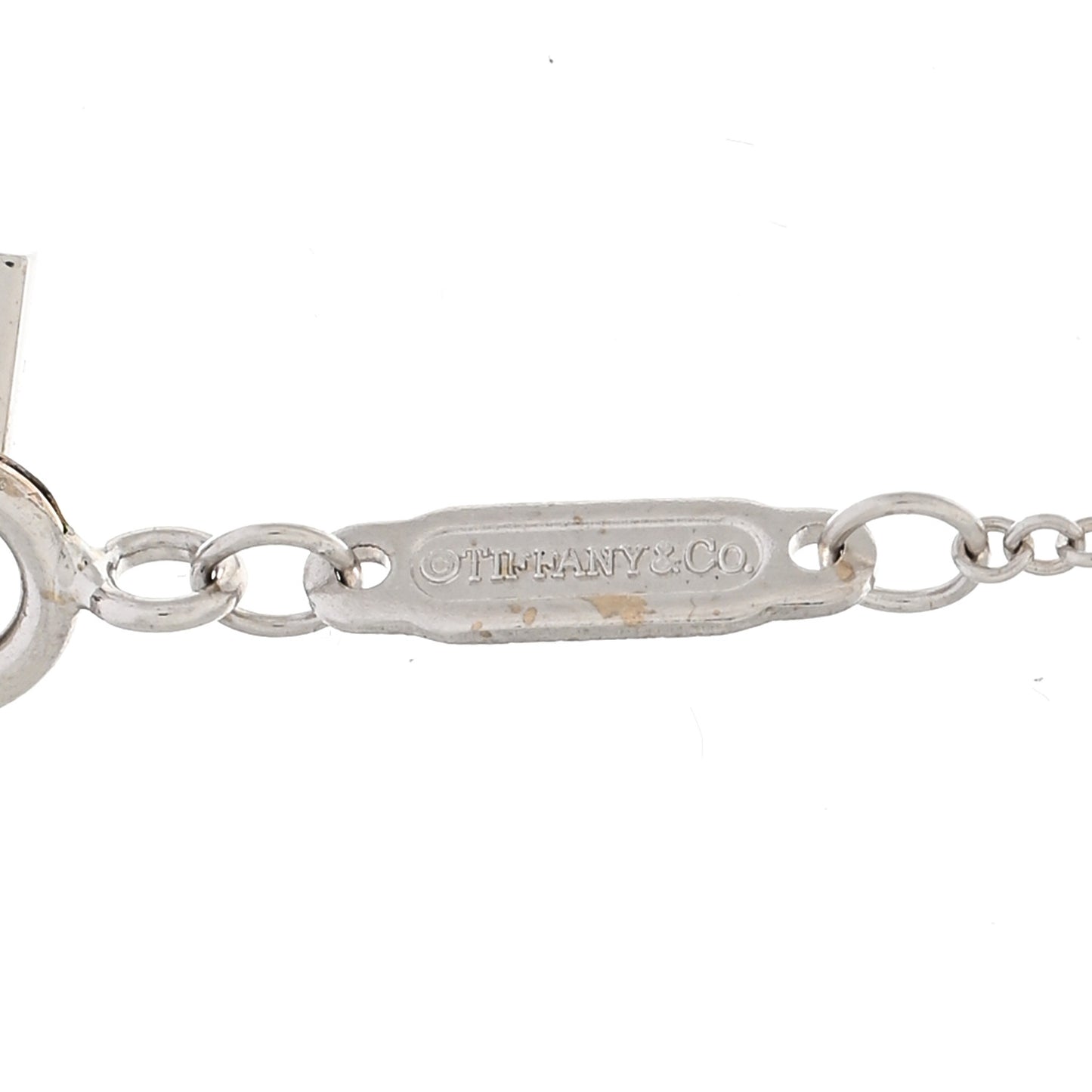 18K White Gold Diamond Mini T Smile Pendant Necklace