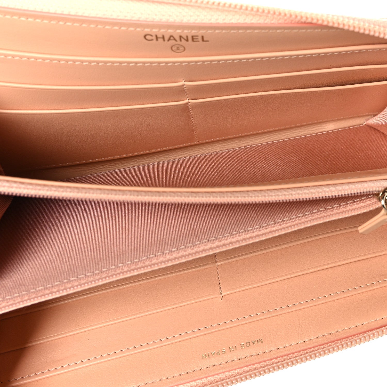 Chanel Caviar Quilted Boy Long Zip Around Wallet Light Pink 6 of 10
