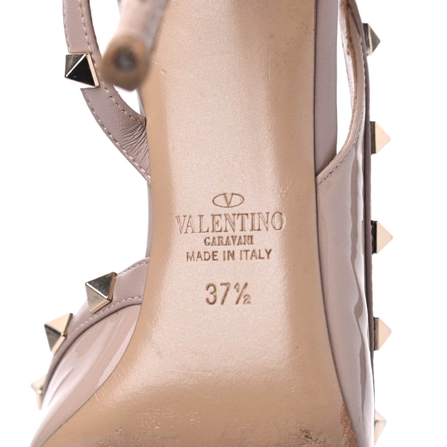 Patent Rockstud Half D'Orsay Slingback 85mm Pumps 37.5 Poudre
