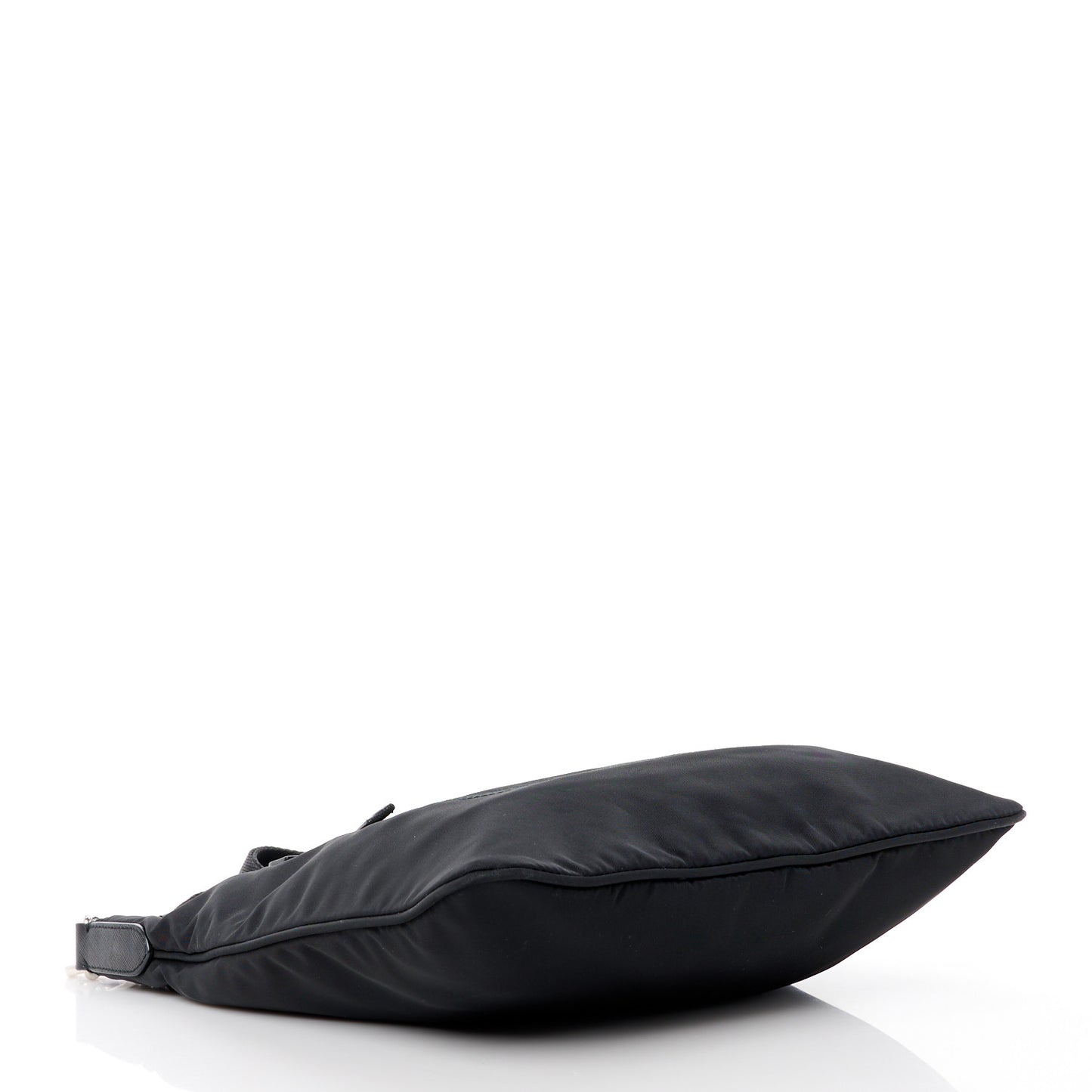 Tessuto Nylon Saffiano Flat Messenger Bag Black