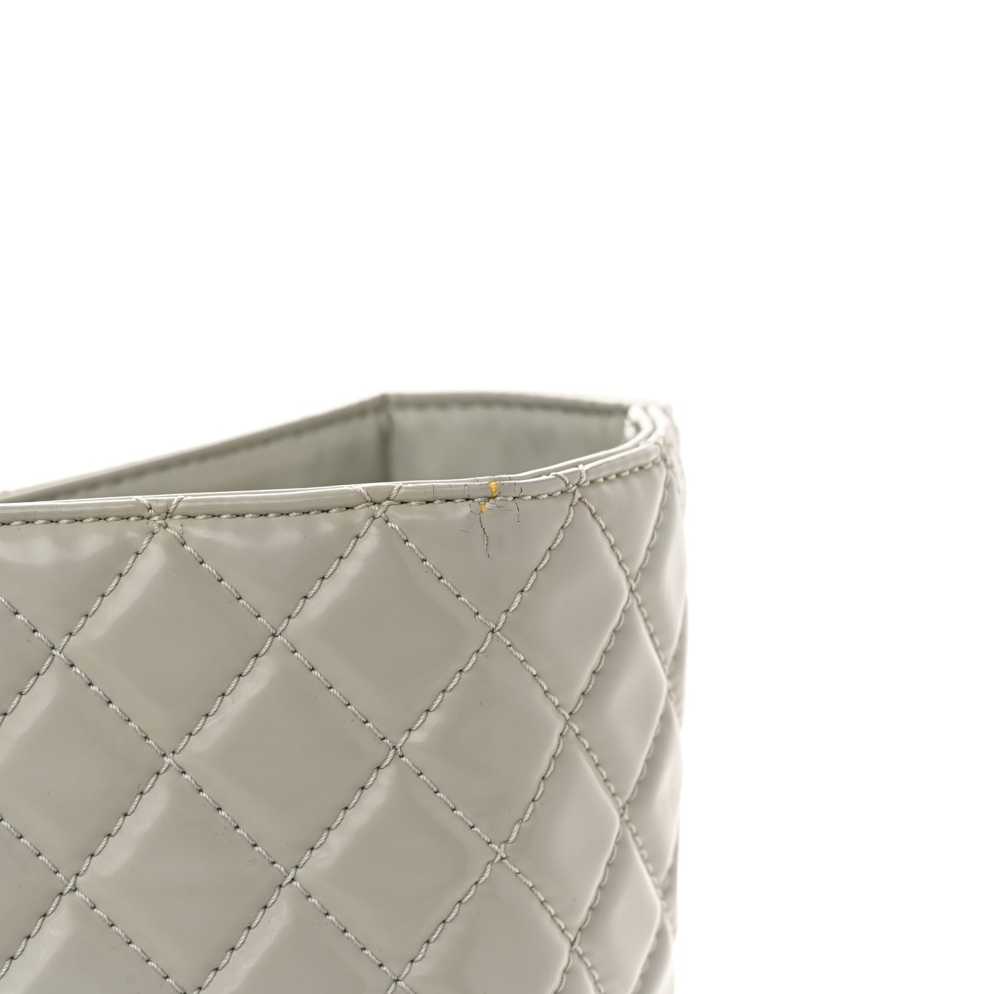 Vinyl Quilted Large In The Business Tote Light Grey
