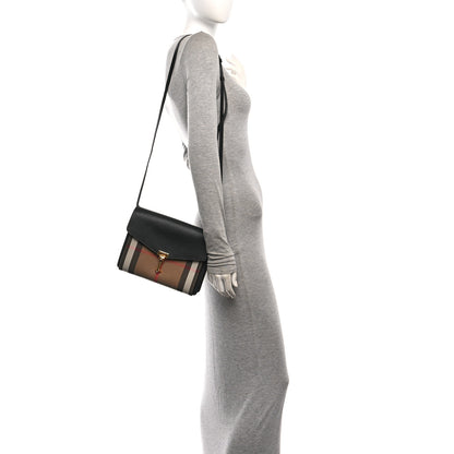 Burberry Derby Calfskin House Check Baby Macken Crossbody Bag Black 2 of 10