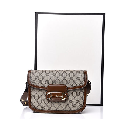 Gucci GG Supreme Monogram Horsebit 1955 Shoulder Bag Beige Brown Sugar 9 of 9