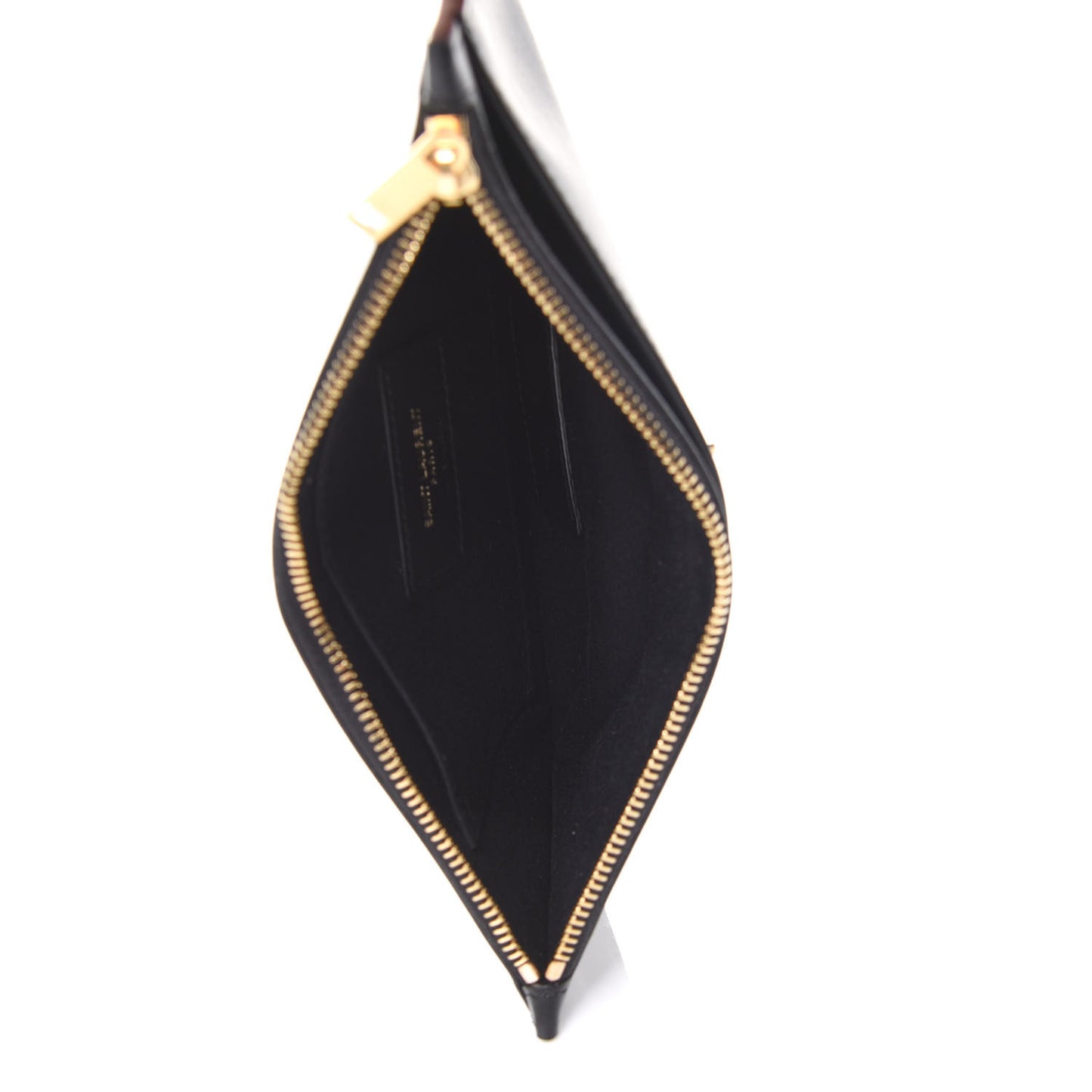 Smooth Calfskin Monogram Zip Bill Pouch Black