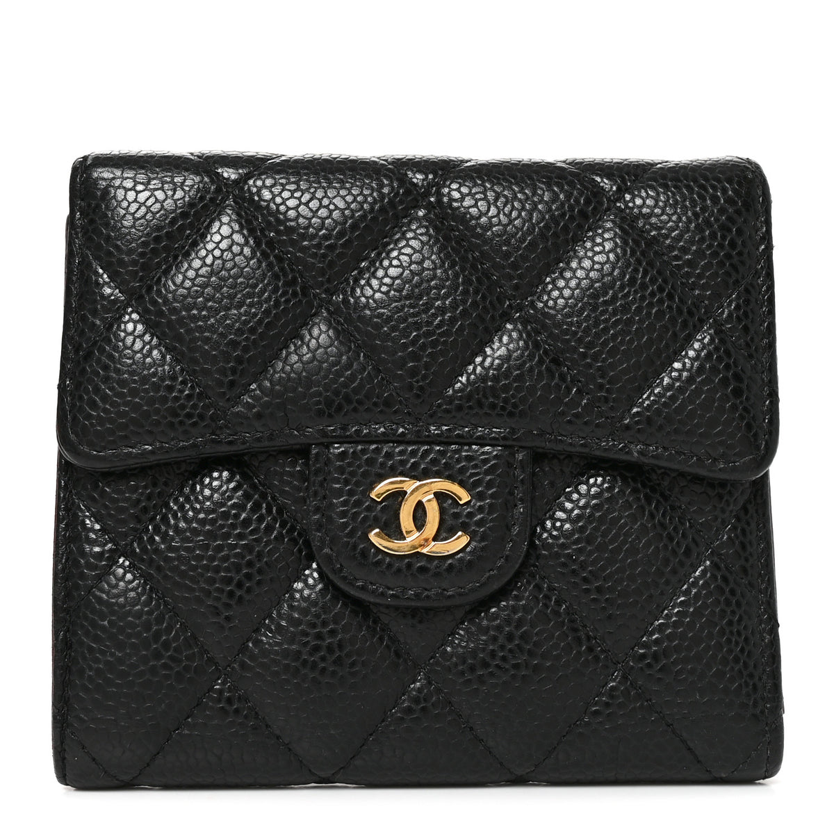 Chanel Caviar Quilted Compact Flap Wallet Black 1 of 7