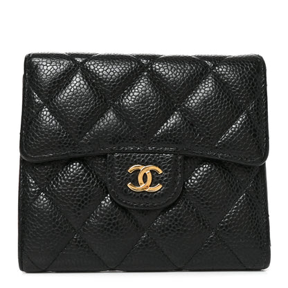 Chanel Caviar Quilted Compact Flap Wallet Black 1 of 7