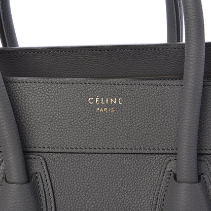 Celine Drummed Calfskin Mini Luggage Kohl 6 of 11