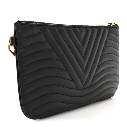 Louis Vuitton Calfskin New Wave Zipped Pochette Black 3 of 6