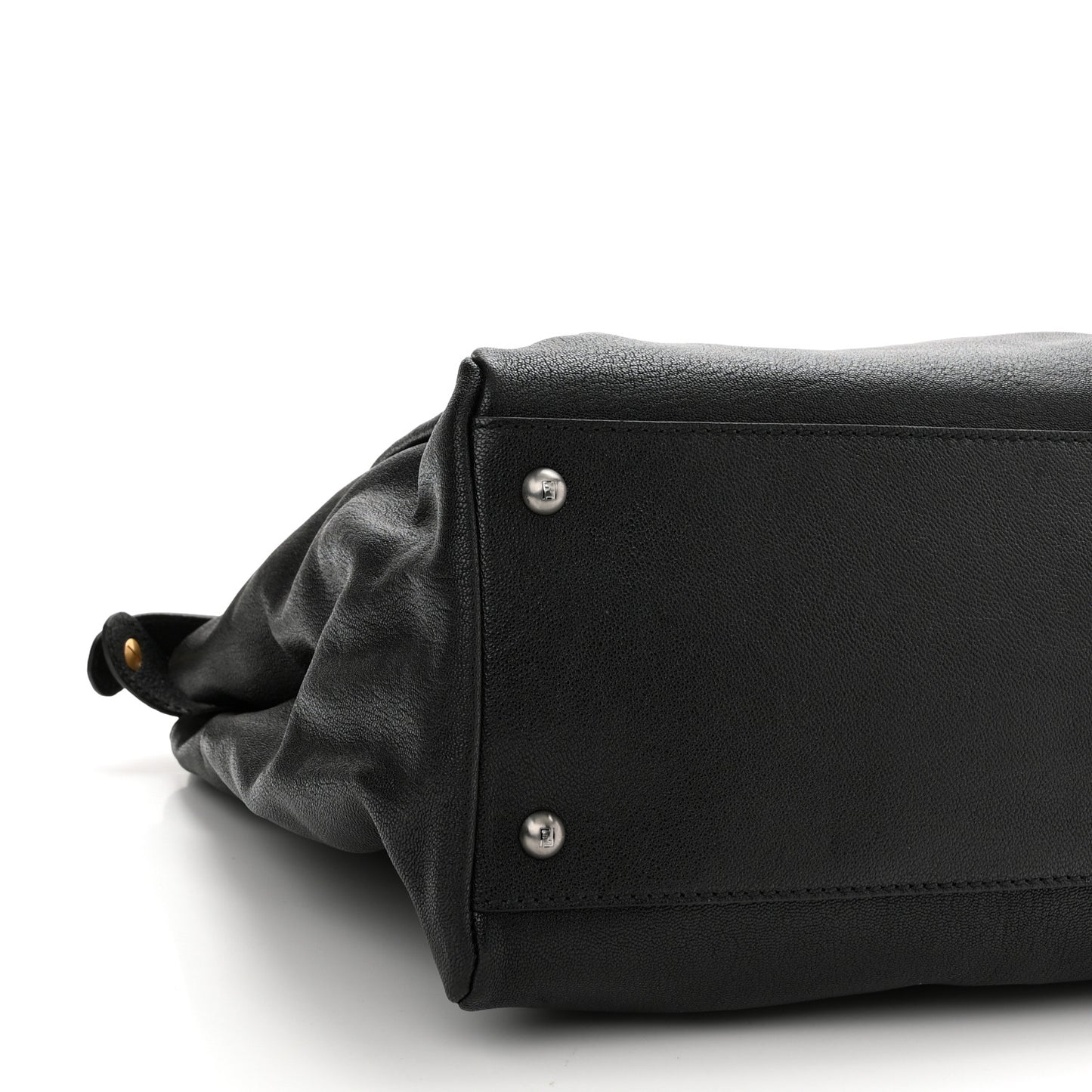 Goatskin Large Peekaboo Iconic Satchel Black