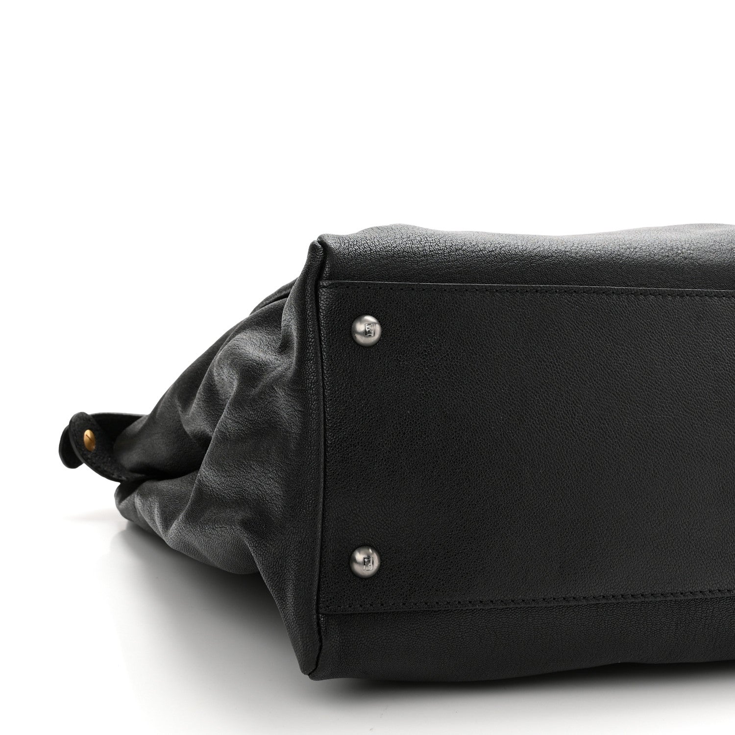 Fendi Goatskin Large Peekaboo Iconic Satchel Black 8 of 9