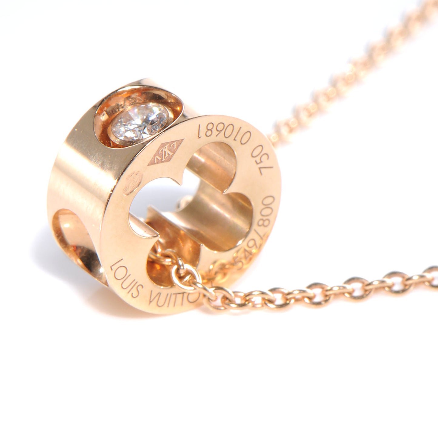 Empreinte Diamond Pendant Necklace Pink Gold