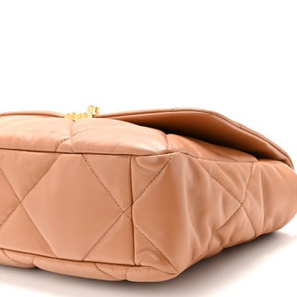 Chanel Lambskin Quilted Large Chanel 19 Flap Brown 10 of 10