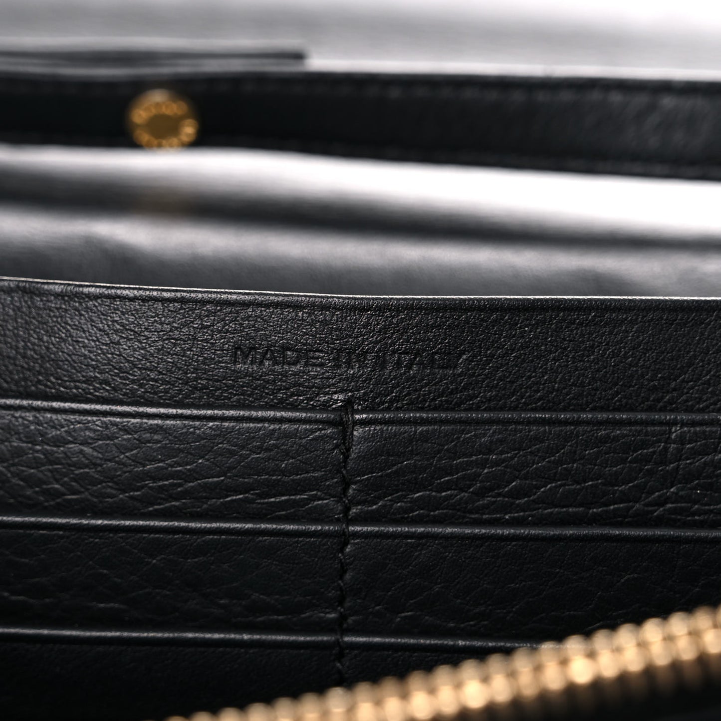 Calfskin Classic Y Ligne Chain Wallet Black