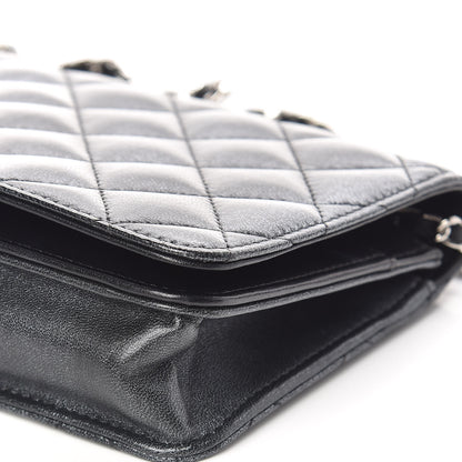 Chanel Metallic Goatskin Wallet On Chain WOC Dark Grey 6 of 10