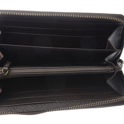 Gucci Dollar Calfskin Boar Effect GG Marmont Zip Around Wallet Dark Cocoa 5 of 7