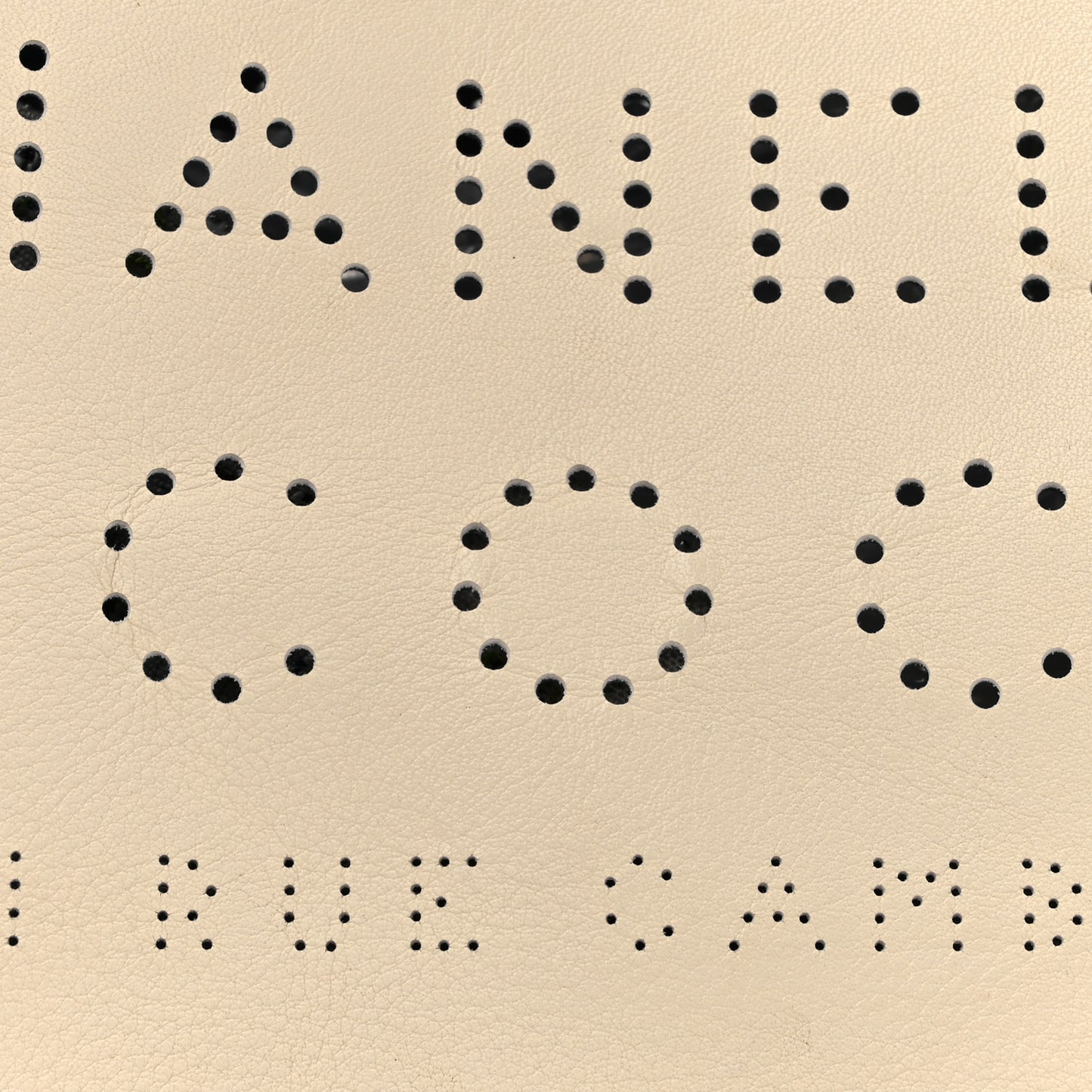 Calfskin Tweed Small Logo Eyelets Shopping Tote Beige