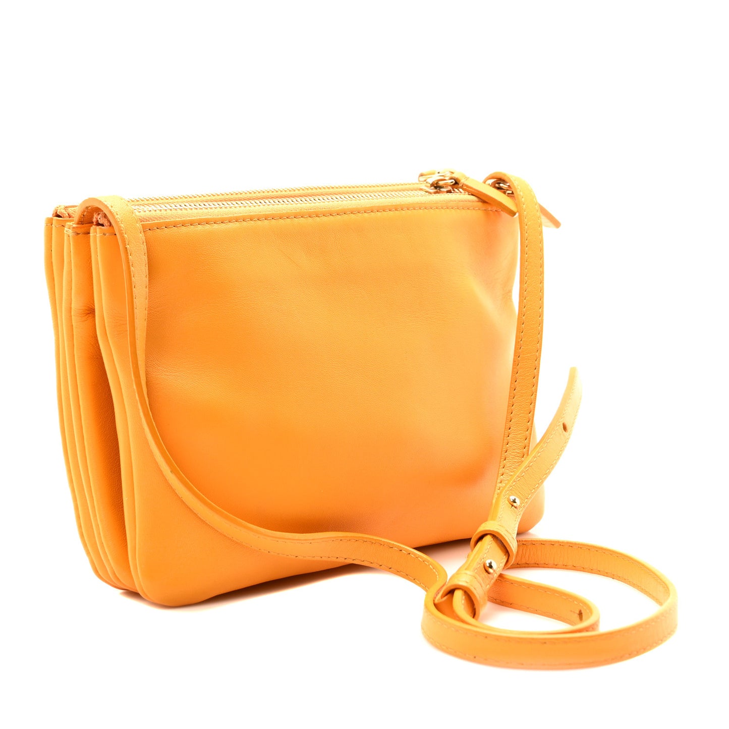 Lambskin Small Trio Crossbody Bag Saffron