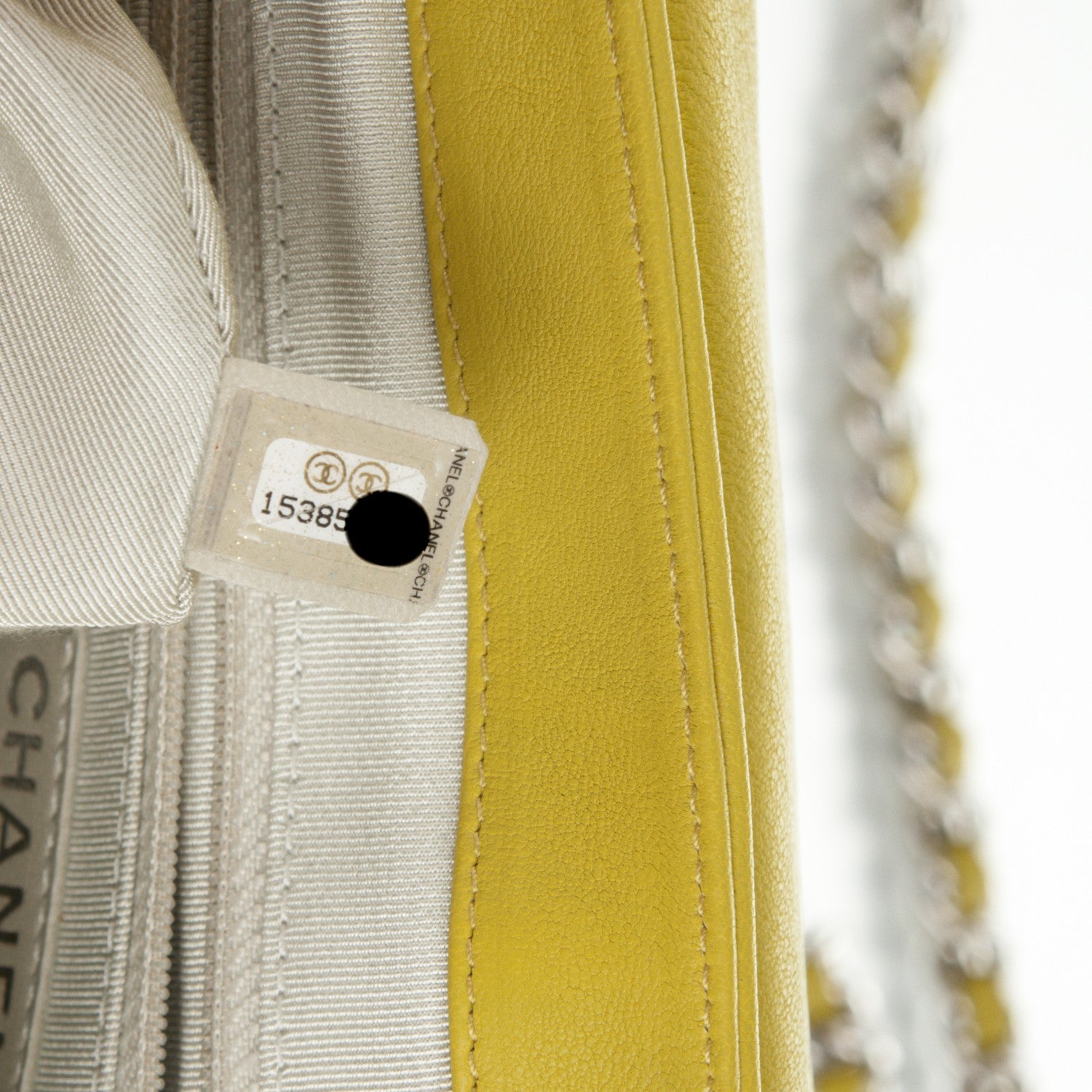 Chanel Washed Lambskin Quilted Medium Chain Around Messenger Yellow 7 of 7