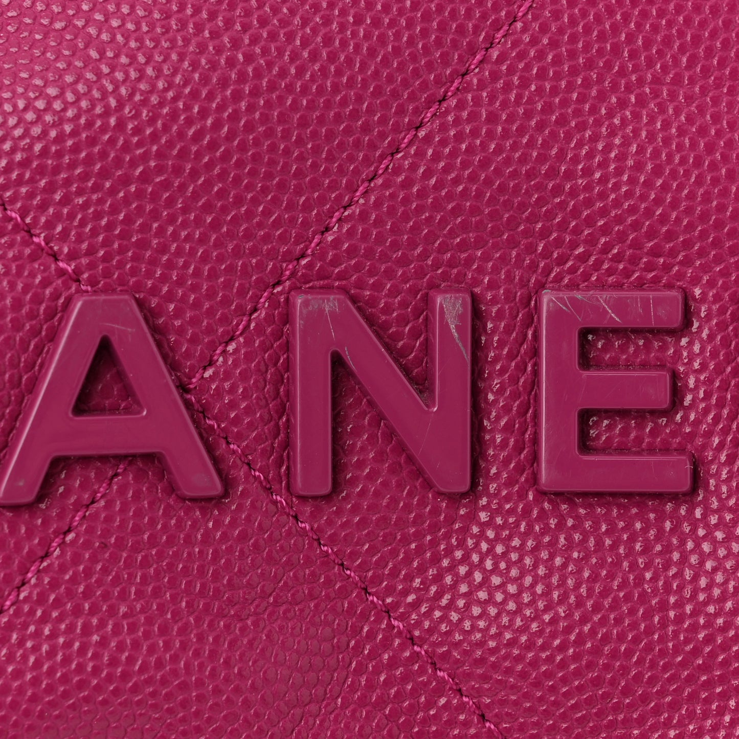 Shiny Caviar Quilted Monochrome Mini Chanel 22 Fuchsia