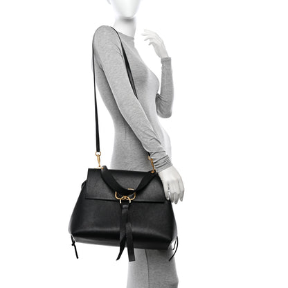 Valentino Garavani Pebbled Calfskin Large VRing Chain Shoulder Bag Black 2 of 10