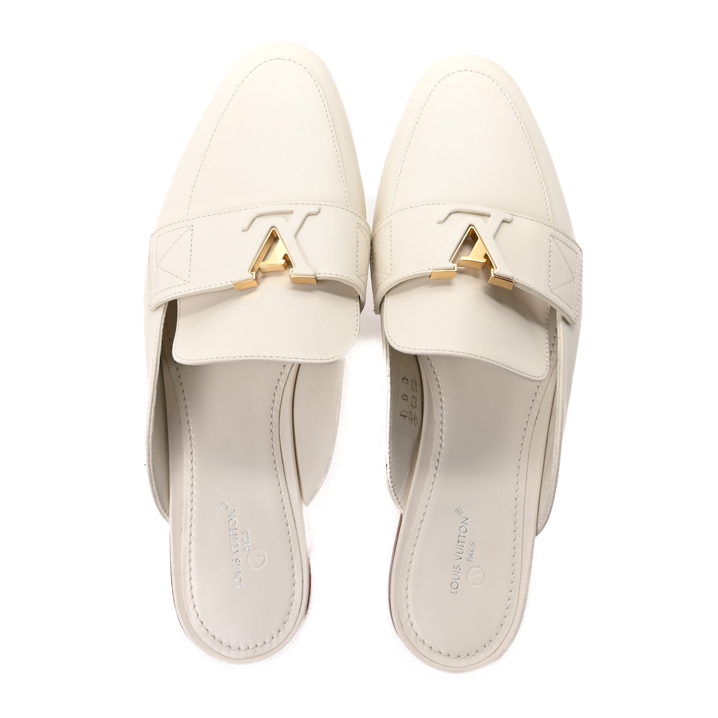 Calfskin LV Mare Open Back Loafers 40 White