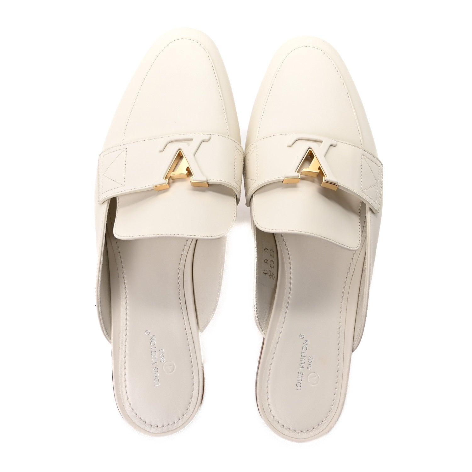 Louis Vuitton Calfskin LV Mare Open Back Loafers 40 White 2 of 9