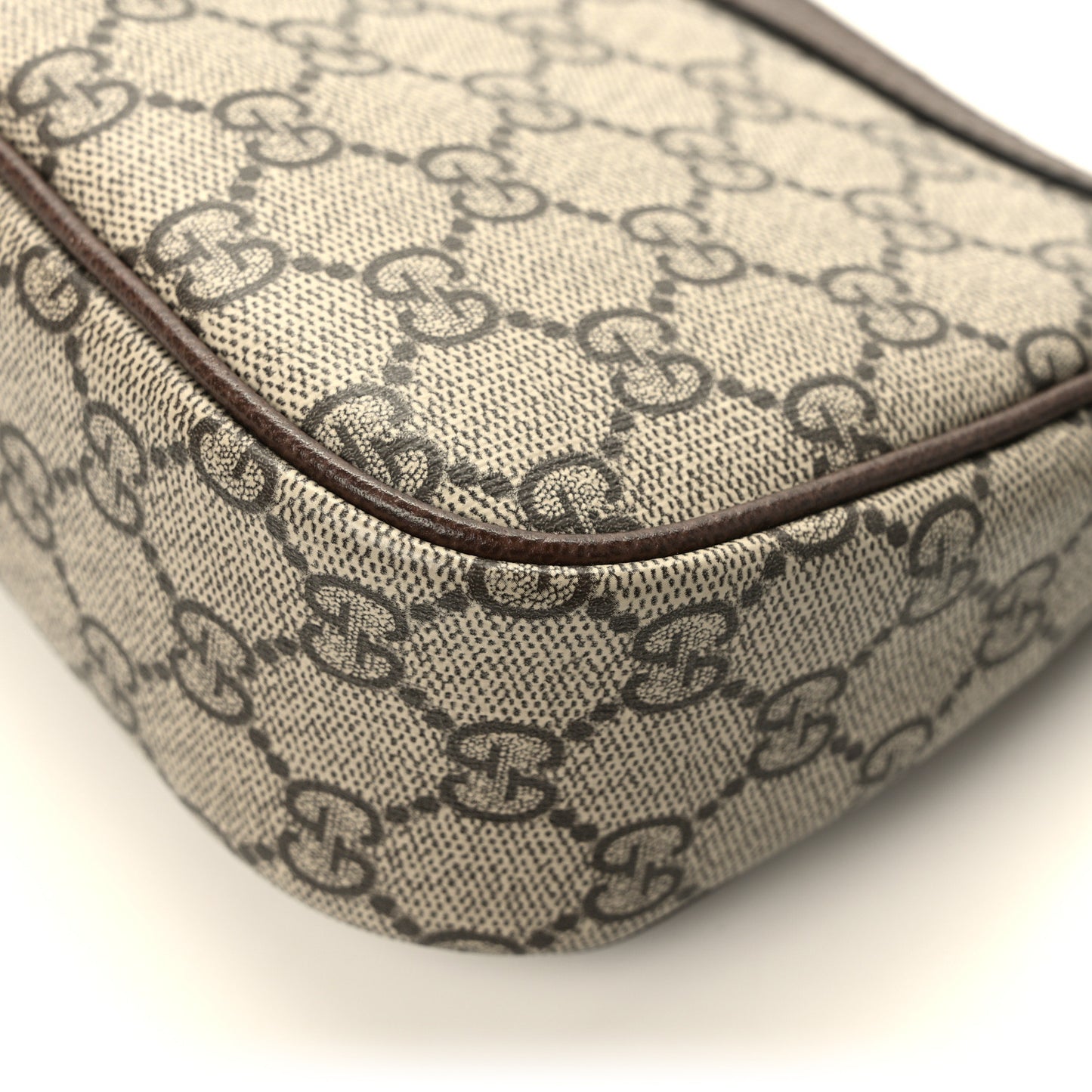 GG Supreme Monogram Textured Dollar Calfskin Small Ophidia Hobo Beige Ebony New Acero