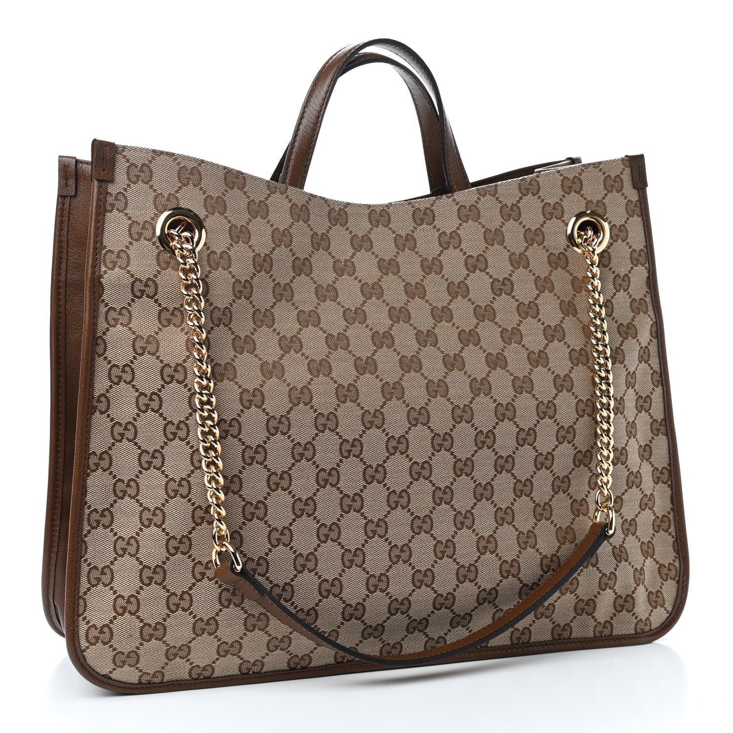 Gucci Monogram Calfskin Large Horsebit 1955 Tote Bag Beige Brown Sugar 3 of 9