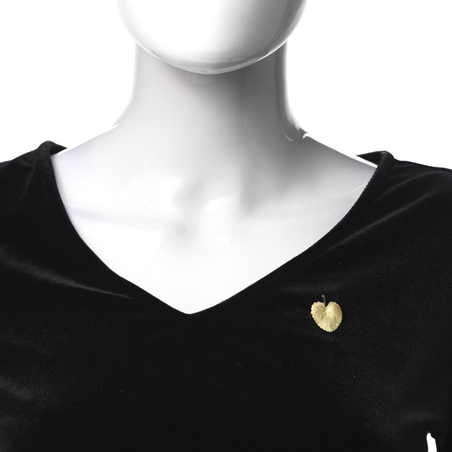 18K Yellow Gold Leaf Brooch Pin