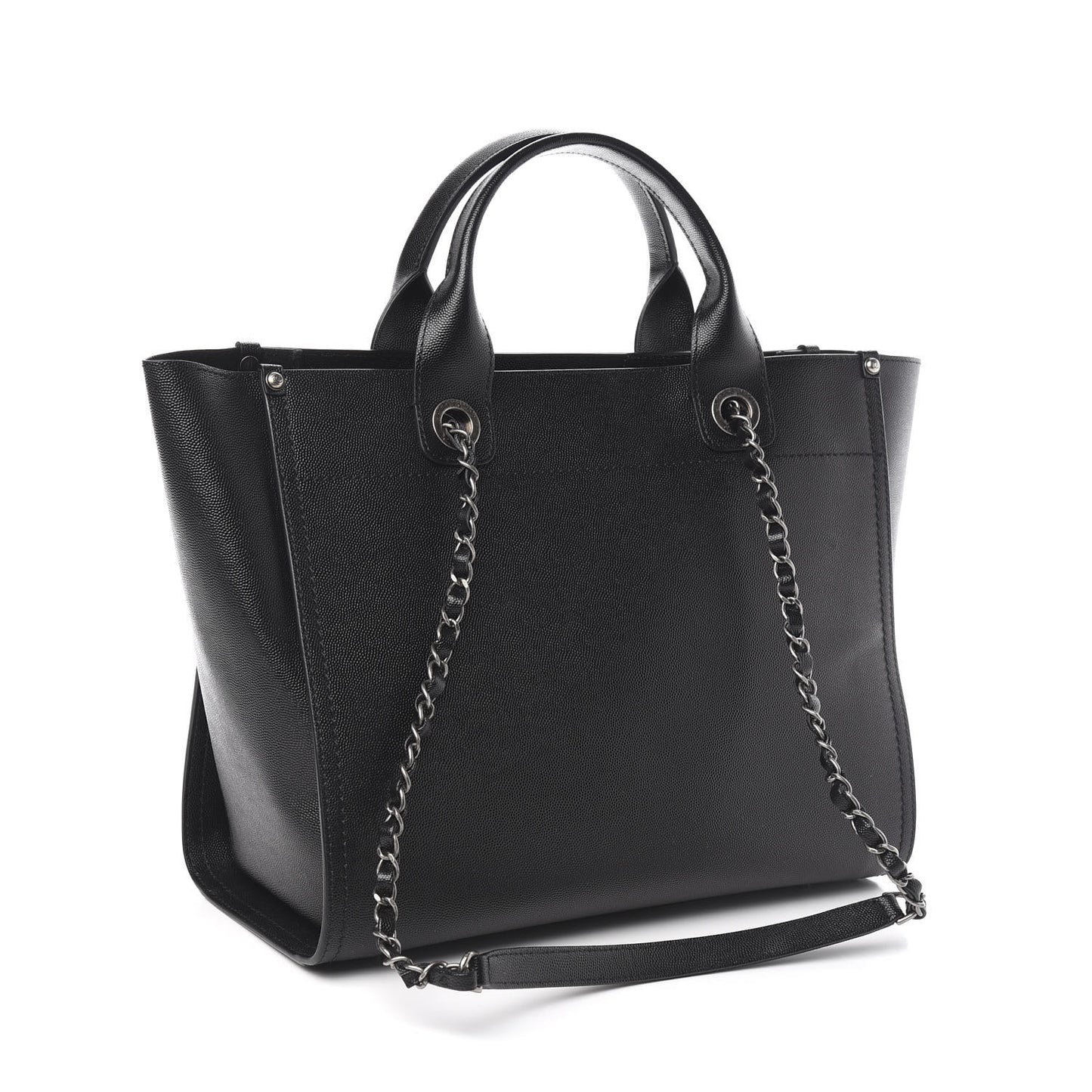 Caviar Small Studded Deauville Tote Black