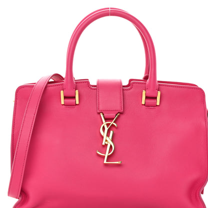 Saint Laurent Calfskin Baby Monogram Cabas Fuchsia 7 of 12